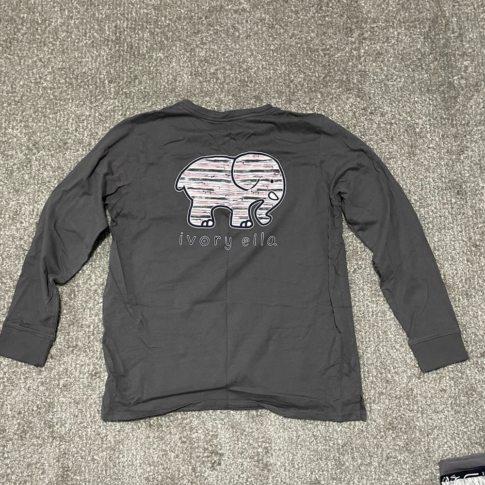 Womens Grey Ivory Ella 3/4 Sleeve T-Shirt